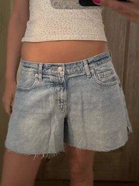 wild fable Light Blue Frayed Hem Denim Shorts